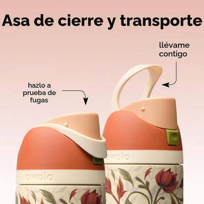 Owala FreeSip - Botella de agua de acero inoxidable de 24 onzas Woo...