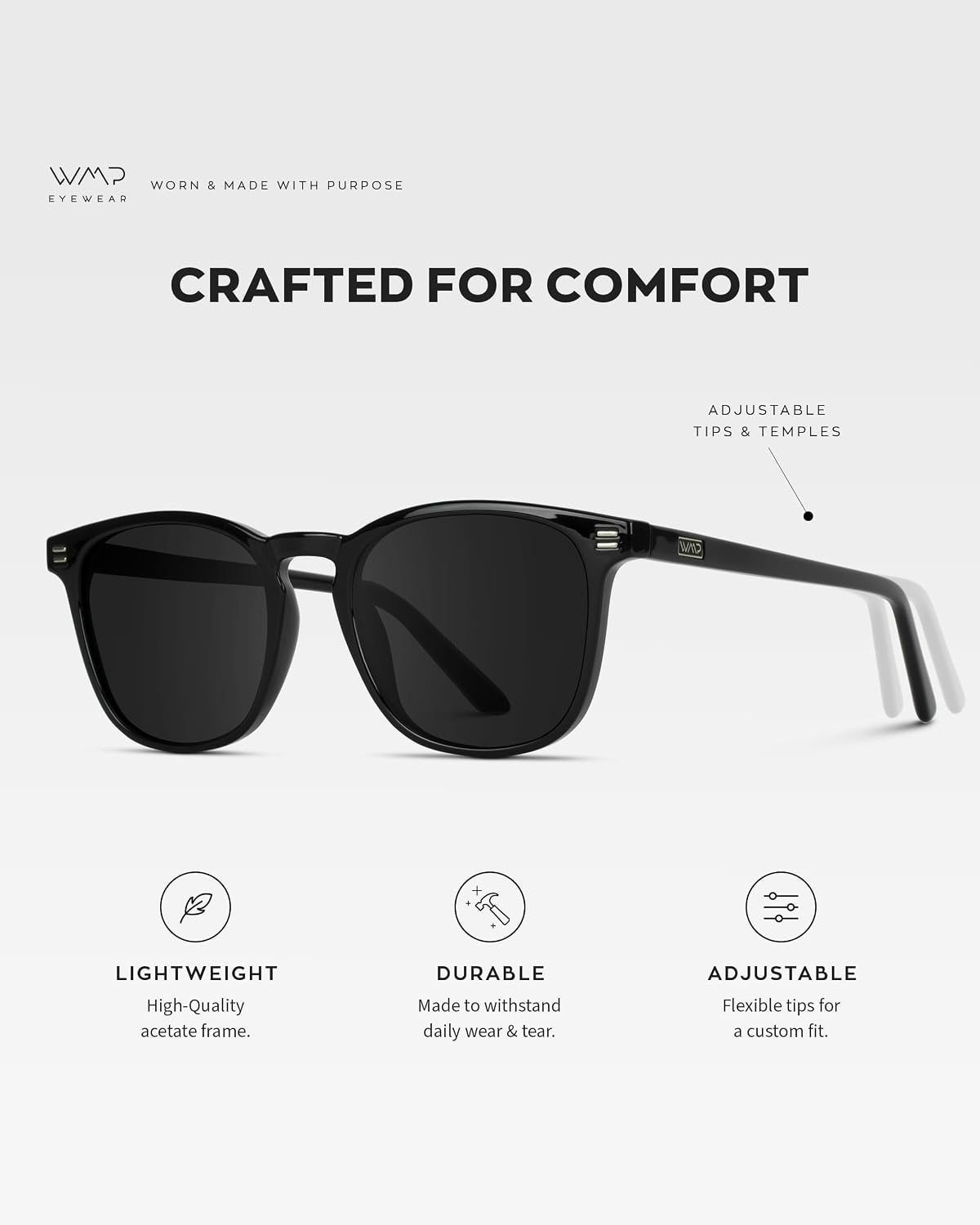 WMP Eyewear - Gafas de sol polarizadas modernas y redondas para hom...