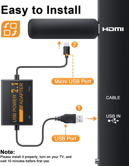 Adaptador de cable de alimentación USB para Fire TV Stick, alimenta...