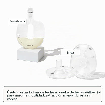 Willow - Bridas de extractor de leche 360 - Escudo de pecho de 0.82...