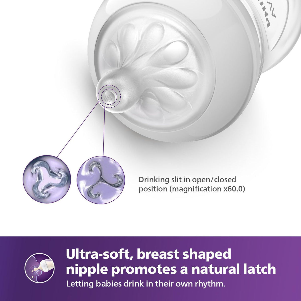 Philips Avent Biberones naturales, flujo rápido, 11 onzas, sin BPA,...