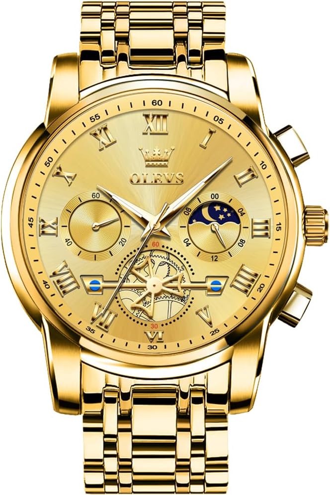 OLEVS Relojes para hombre, resistente al agua, de lujo, gran cara,...