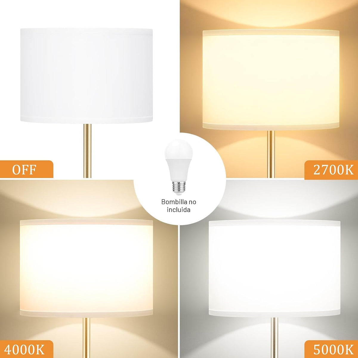 Ambimall Lámpara de pie moderna de 60 pulgadas con pantalla, lámpar...