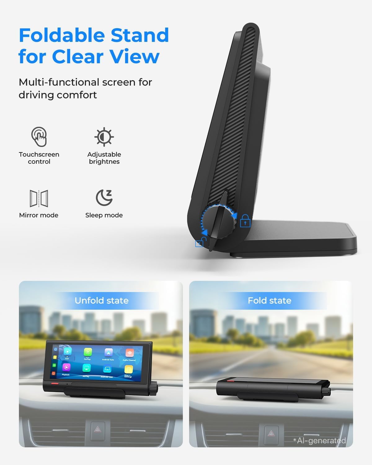 Cámara para coche de bebé Babyvue BV7 con Carplay, pantalla dividid...