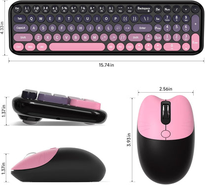 MOFII Combo de teclado y mouse inalámbricos, máquina de escribir co...
