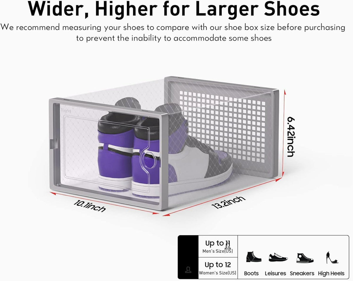 Kuject Cajas de almacenamiento de zapatos grandes, 12 unidades | Es...