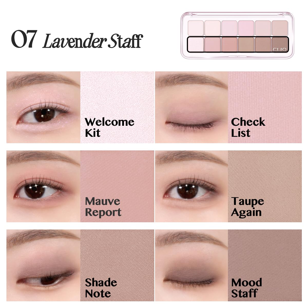 CLIO Pro - Paleta de ojos de aire, sombra de ojos portátil de 12 co...