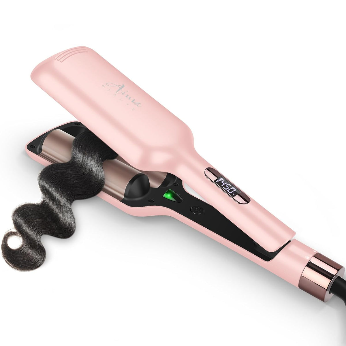 Waver de pelo de sirena Aima Beauty de 32 mm (1,25 pulgadas), rizad...