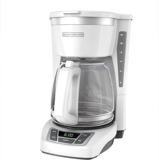 BLACK+DECKER CM1160W-1 CM1160W Cafetera programable de 12 tazas, Bl...