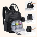 BabbleRoo Mochila de Cuero para Pañales - Bolso de Viaje para Bebé...