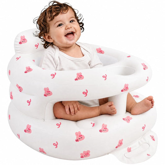 Asiento de bebé inflable con bomba incorporada y soporte de espalda...
