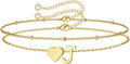 M MOOHAM Pulseras de oro con inicial de corazón para mujer, pulsera...