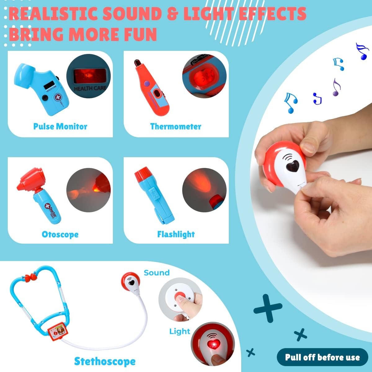 Meland Kit médico con cachorro para niños, juguete de simulación de...
