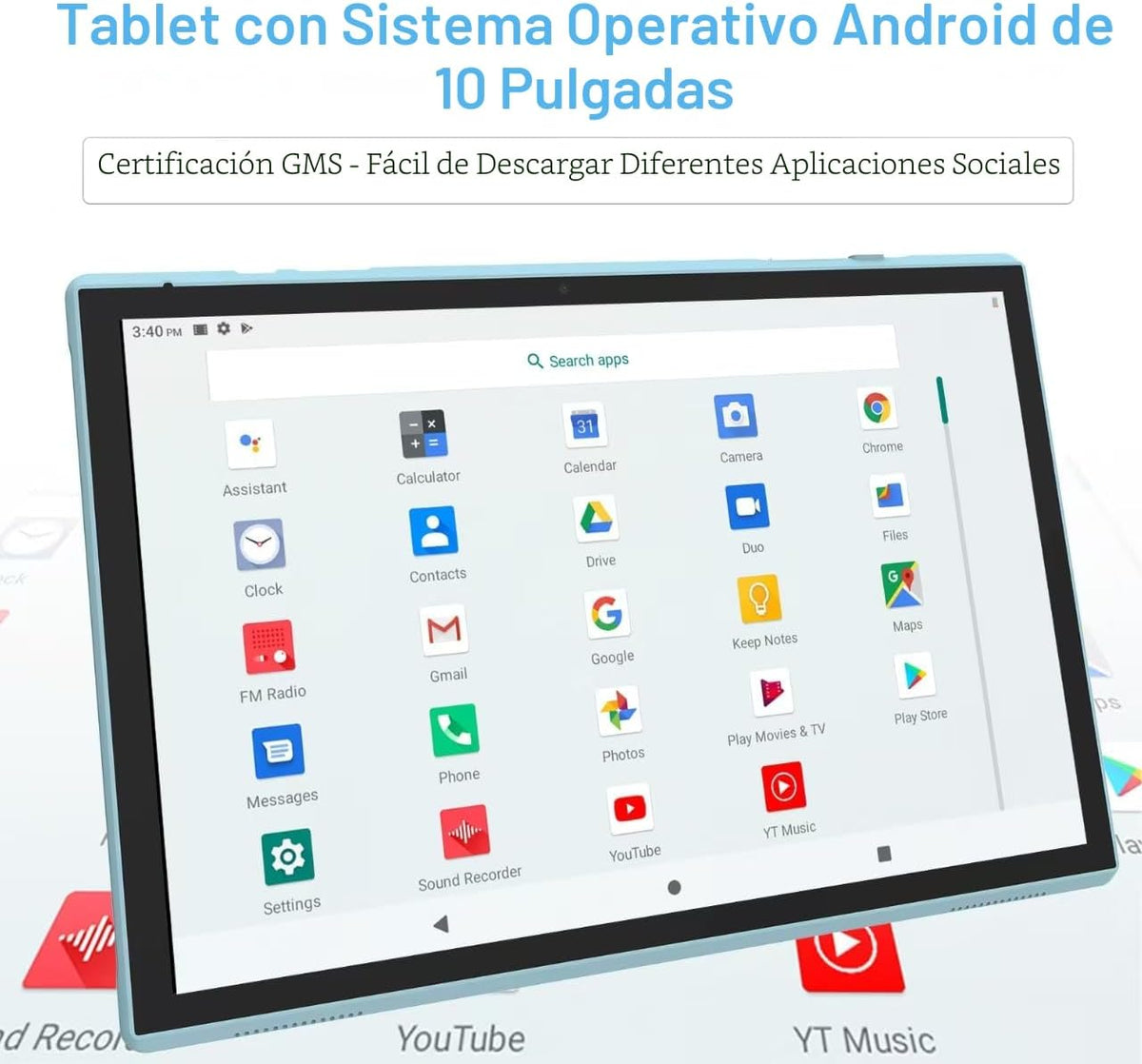 Tablet de 10 pulgadas con funda protectora para tableta y lápiz cap...