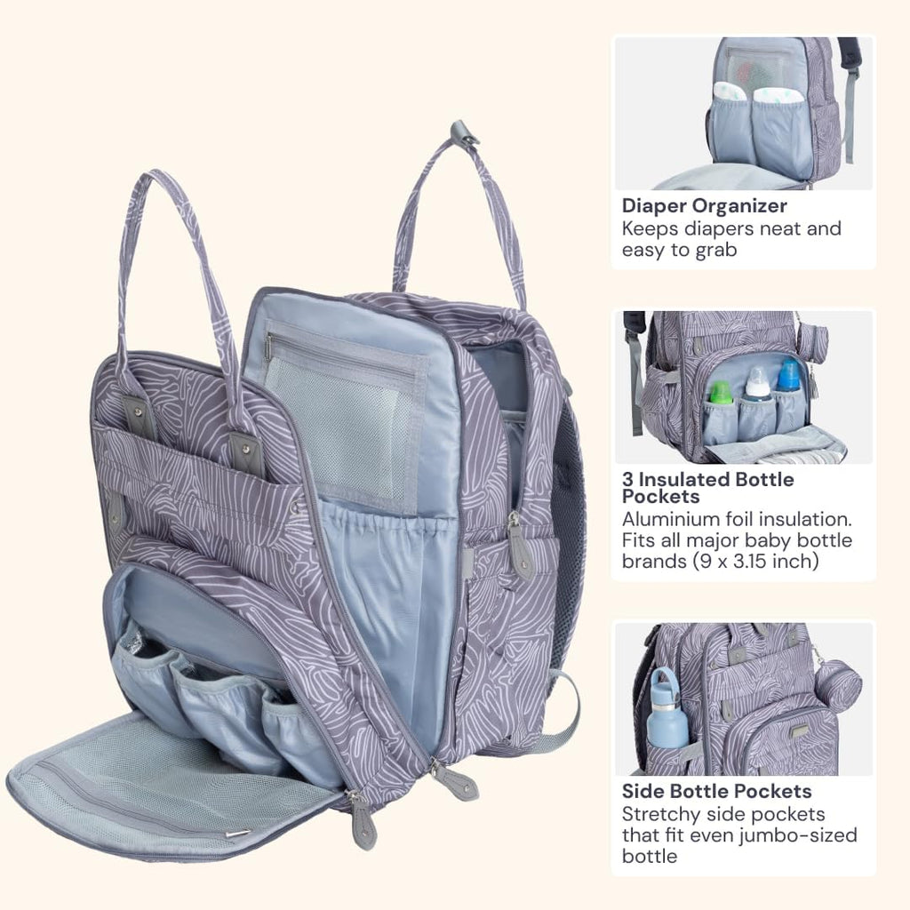 BabbleRoo Mochila para pañales \u2013 Bolsa de viaje para Baby Esse...