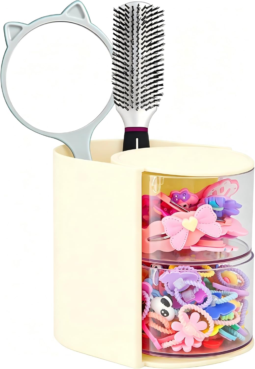 Organizador de accesorios para el cabello con soporte para cepillo...