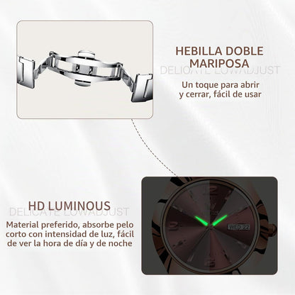 OLEVS Reloj Mujer Lujo Acero Inoxidable Pequeño Vestido de Muñeca I...