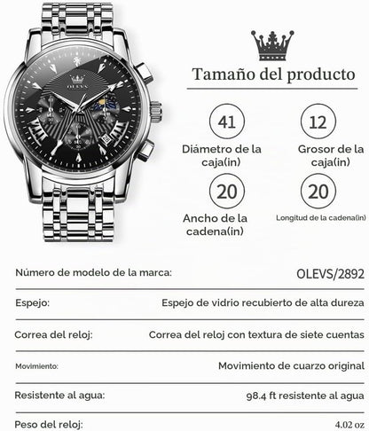 OLEVS Relojes para hombre Relojes de cronógrafo de fácil lectura lu...