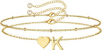 M MOOHAM Pulseras de oro con inicial de corazón para mujer, pulsera...