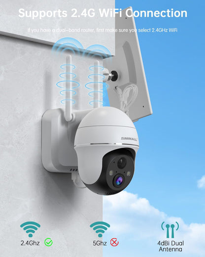 ZUMIMALL Cámaras de seguridad solar 2K inalámbricas para exteriores...