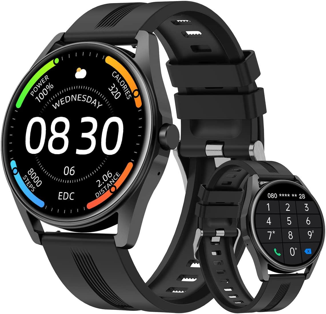 HUAKUA Reloj inteligente para mujeres y hombres, responde\/hacer ll...
