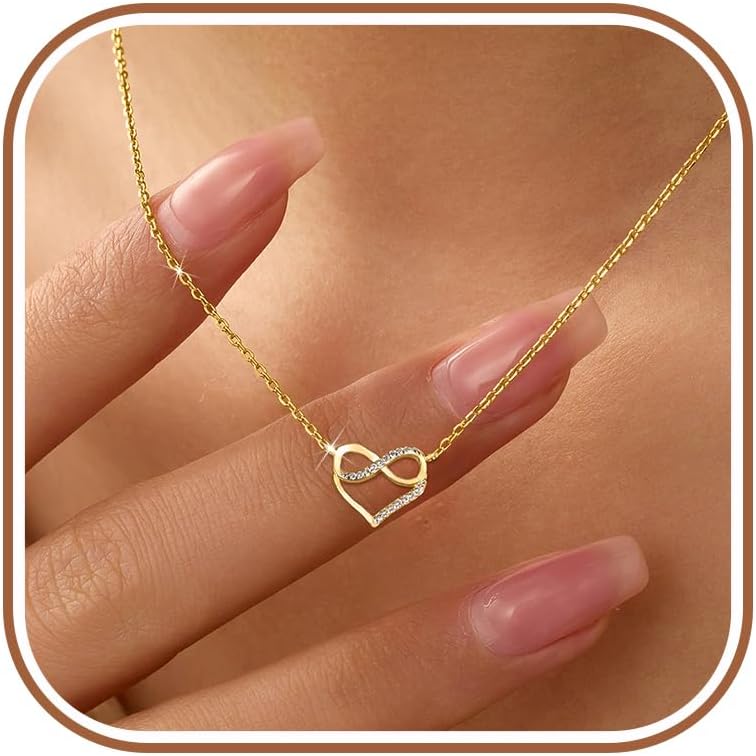 LOVECOM Collar de plata de ley S925 con corazón para mujer, delicad...
