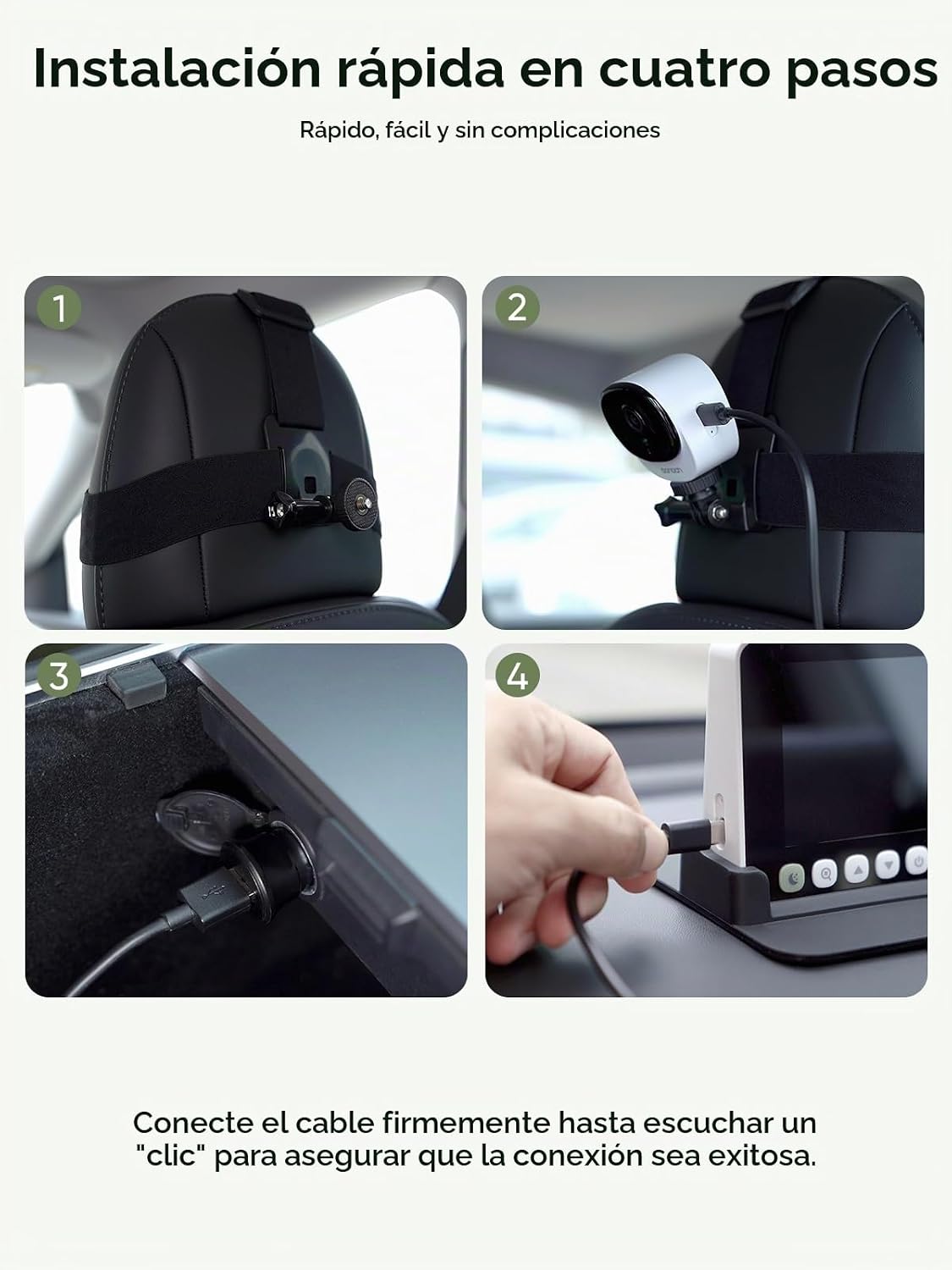 bonoch Cámara de coche de bebé de 5 "1440P para 2 niños, vista...