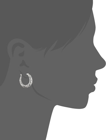 Amazon Collection - Aretes de aro de filigrana abierta en plata de ley