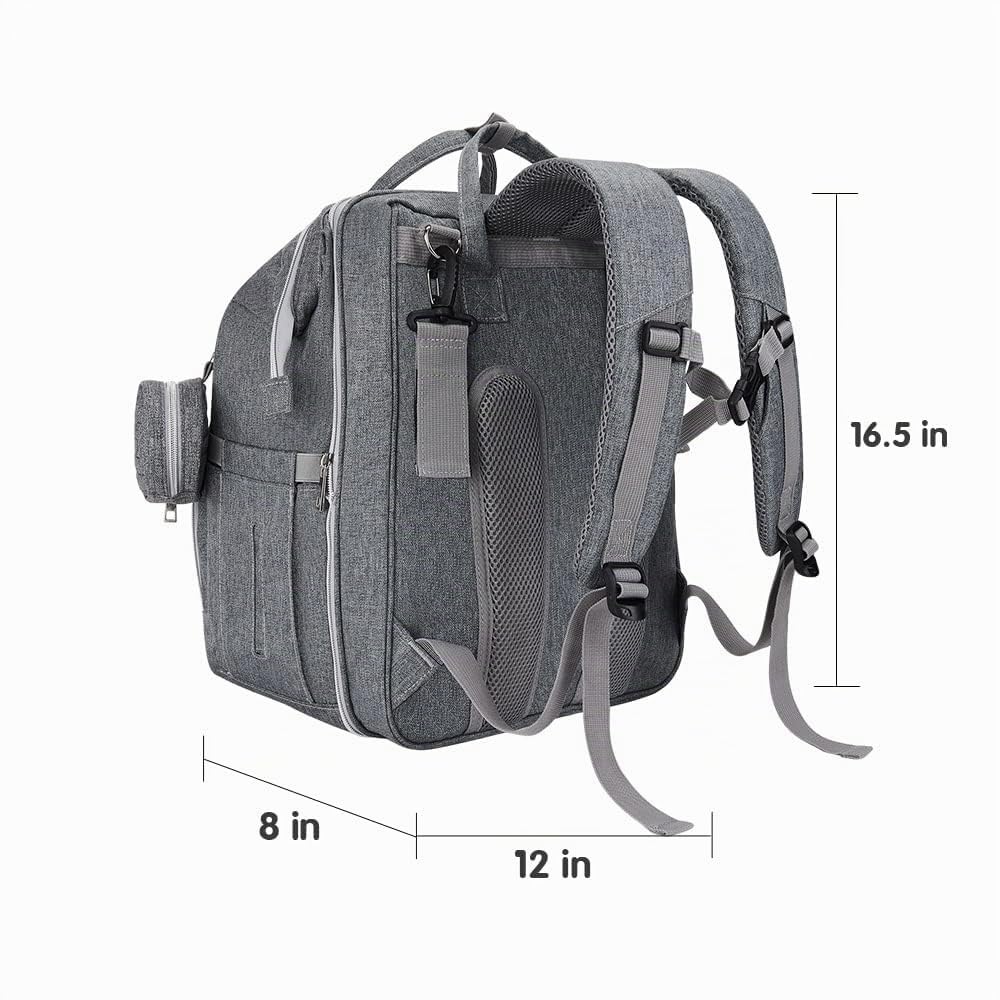 DerJunstar - Mochila para pañales con cambiador para bebés con cuna...