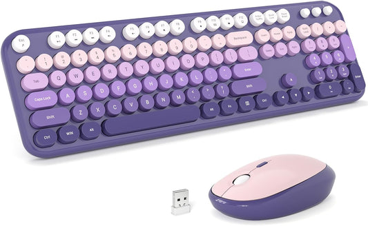 MOFII Combo de teclado y mouse inalámbricos, juego de teclado y mou...