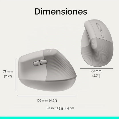Logitech Ratón inalámbrico ergonómico vertical Lift - Arena | Conéc...