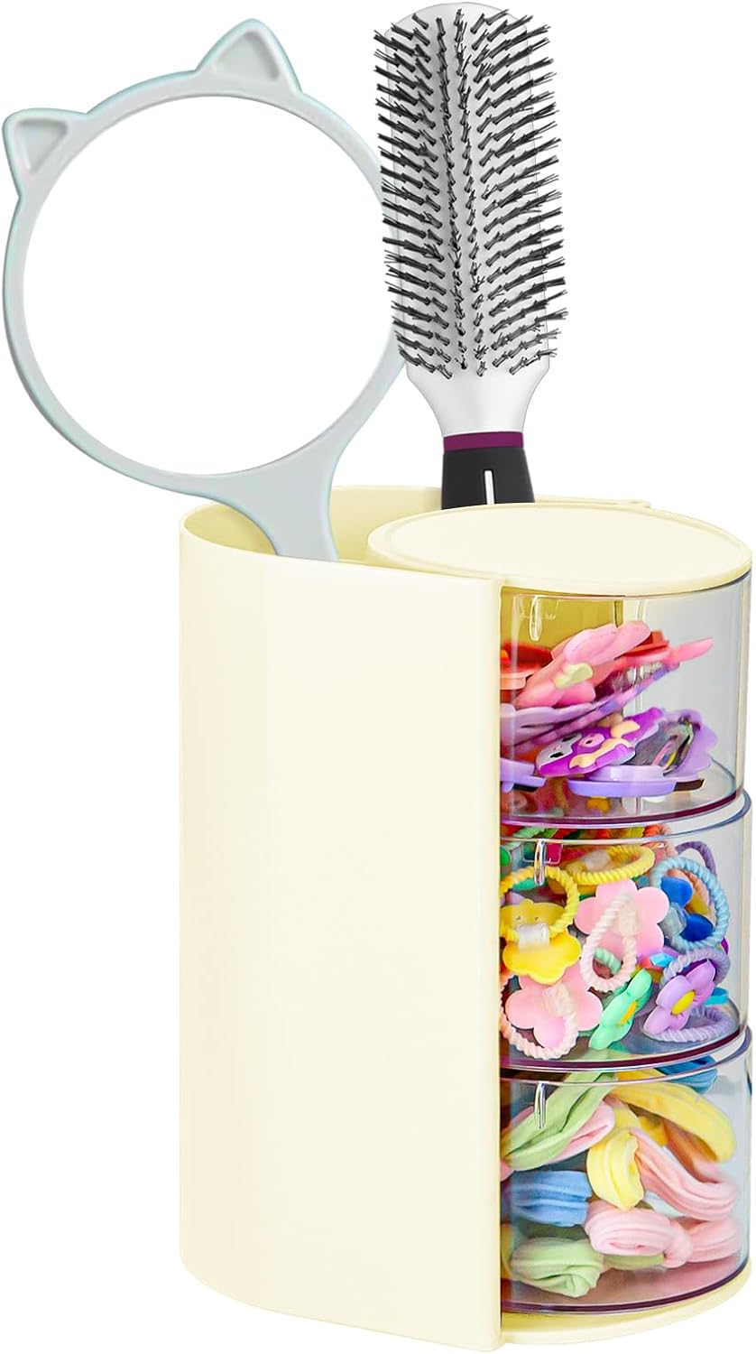 Organizador de accesorios para el cabello con soporte para cepillo...