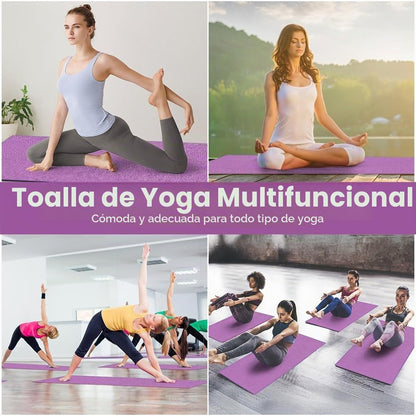 flintronic Toalla de yoga, toalla de esterilla de yoga con puntos d...