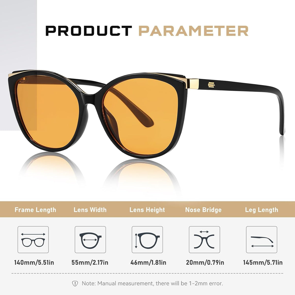 Colrea Gafas de Sol Modernas con Forma de Ojo de Gato para Mujer, E...