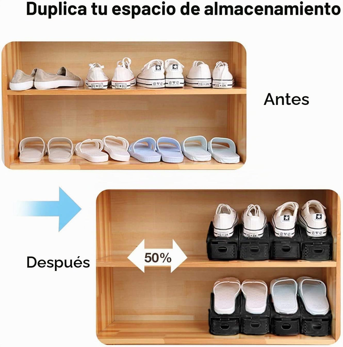 Neprock Organizador de Zapatos para Armario, Organizador de Almacen...
