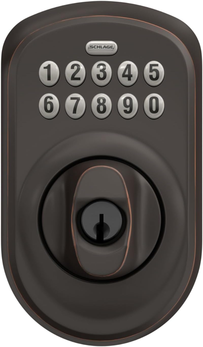 Schlage - Cerrojo de seguridad Plymouth BE365 PLY 716 con teclado,...