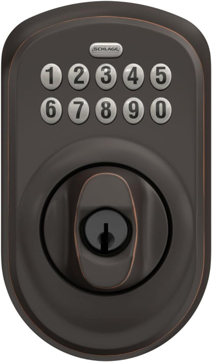 Schlage - Cerrojo de seguridad Plymouth BE365 PLY 716 con teclado,...