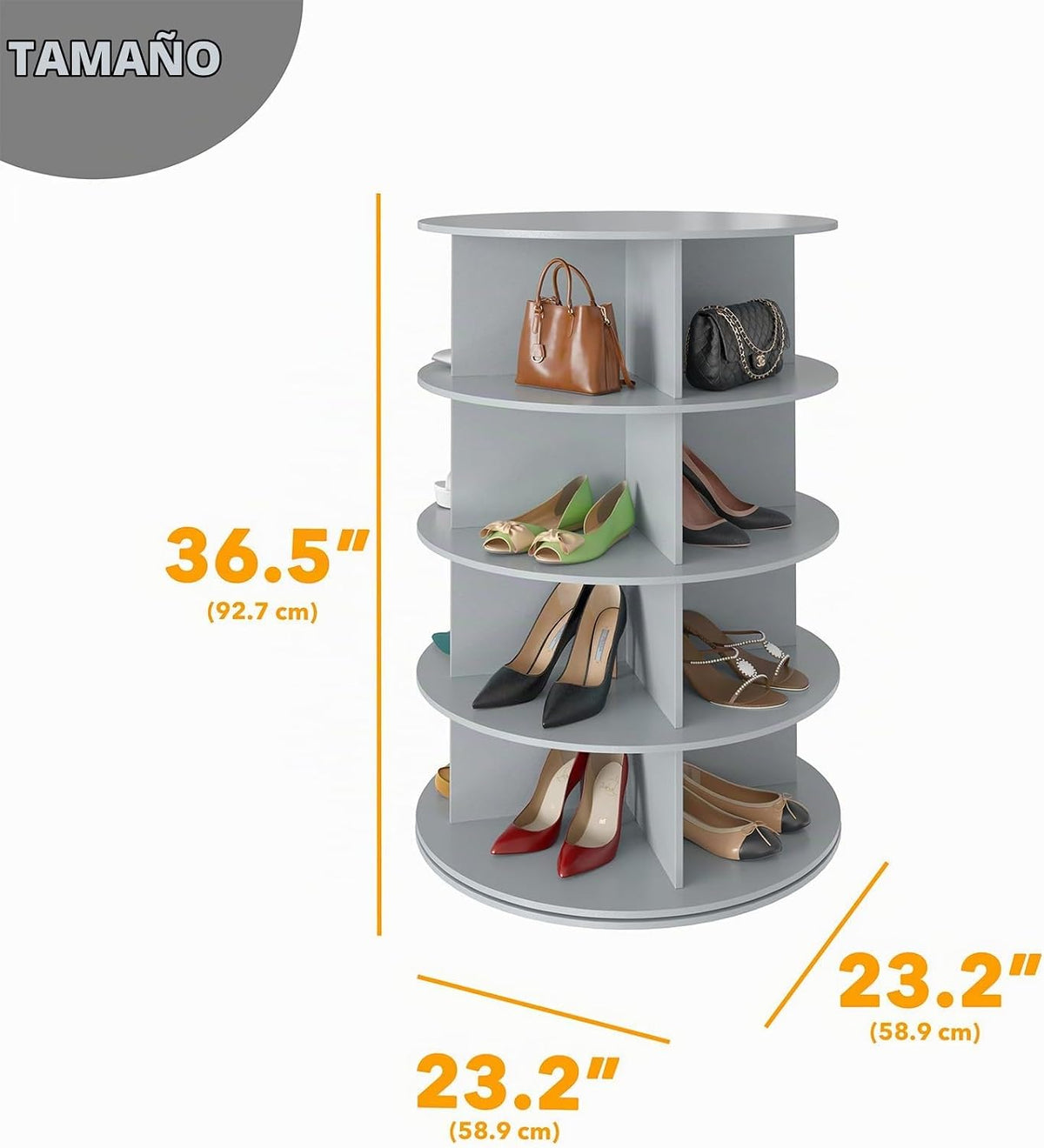 SpaceAid Zapatero giratorio de 4 niveles, torre de exhibición de za...