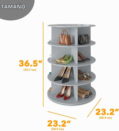 SpaceAid Zapatero giratorio de 4 niveles, torre de exhibición de za...