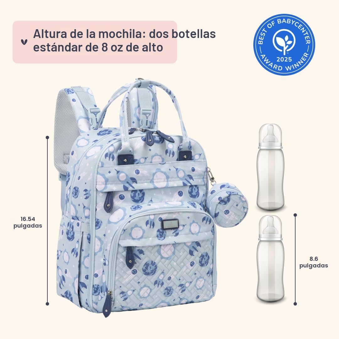 BabbleRoo Mochila para pañales - Bolsa de viaje esencial para bebé,...