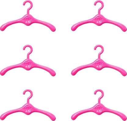 Barbie Armario con 6 hangares, accesorios con puertas translúcidas,...