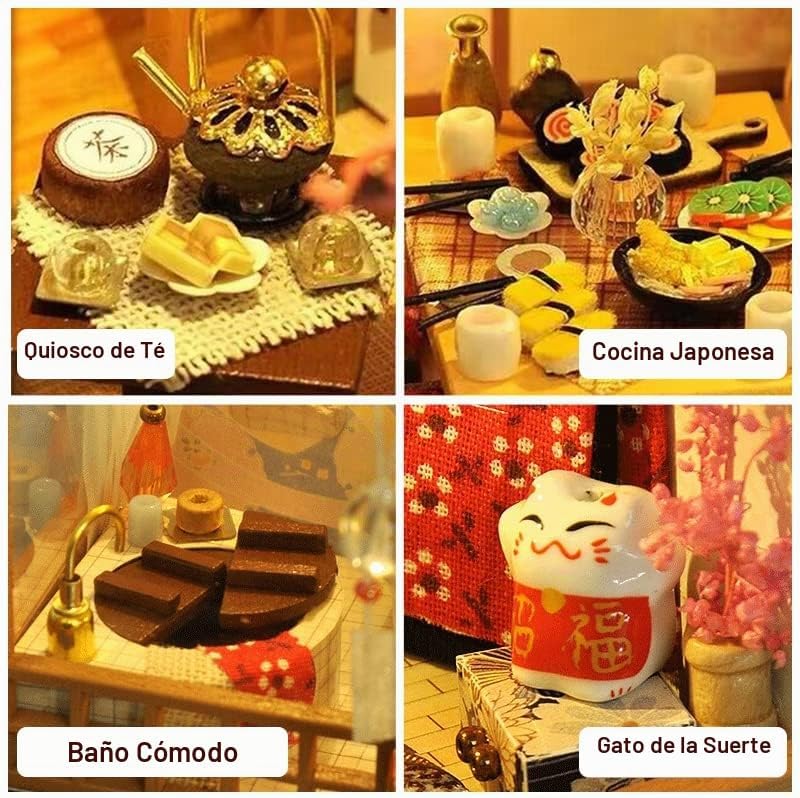 CUTEBEE Casa de muñecas en miniatura con muebles, kit de casa de mu...