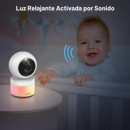VTech Vigilabebés con vídeo VM5263, LCD HD de 5", Pan-Tilt-Zoom, Bl...