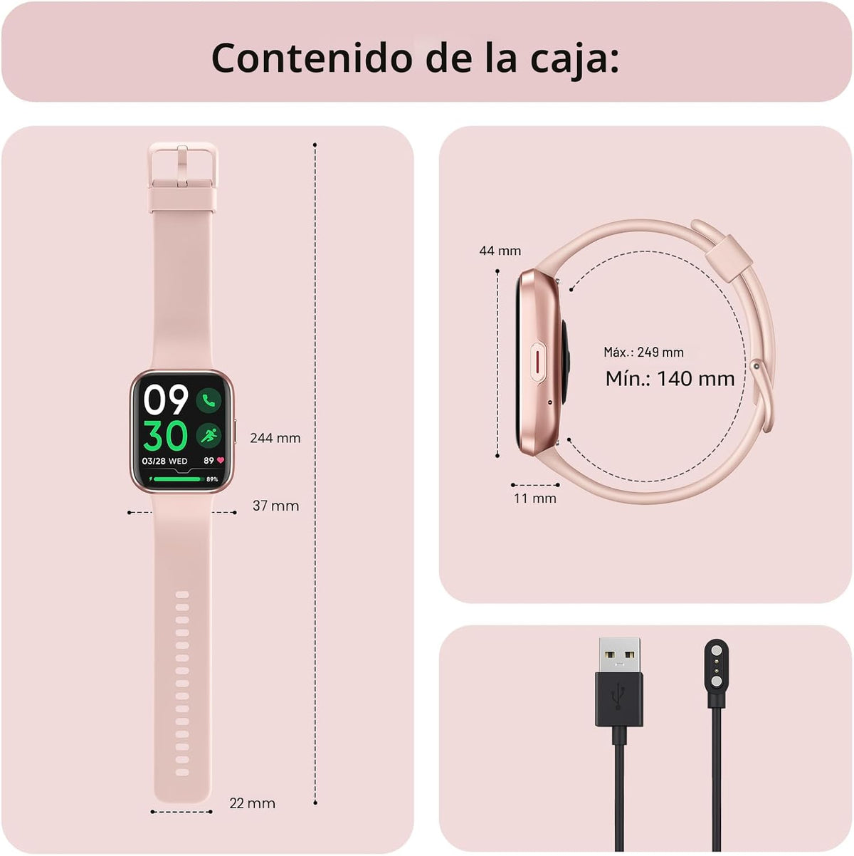 Tensky Reloj inteligente para mujer, Android y iPhone, Alexa integr...