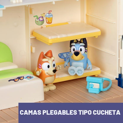 BLUEY Juego de crucero con tobogán, más de 15 accesorios, 2 figuras...