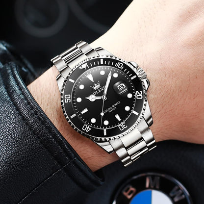 OLEVS Relojes de lujo para hombres grandes de acero inoxidable resi...