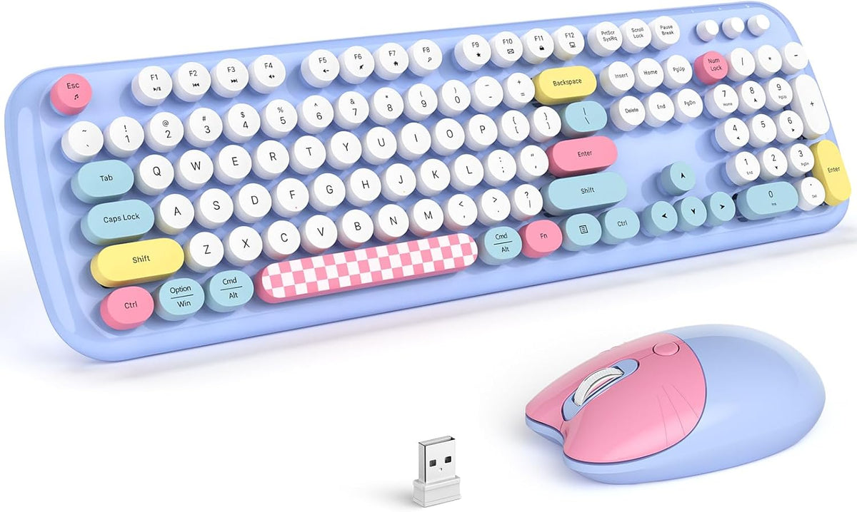 MOFII Combo de teclado y mouse inalámbricos 2.4G, máquina de escrib...