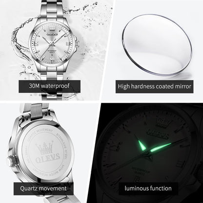 OLEVS Reloj Mujer Lujo Acero Inoxidable Pequeño Vestido de Muñeca I...