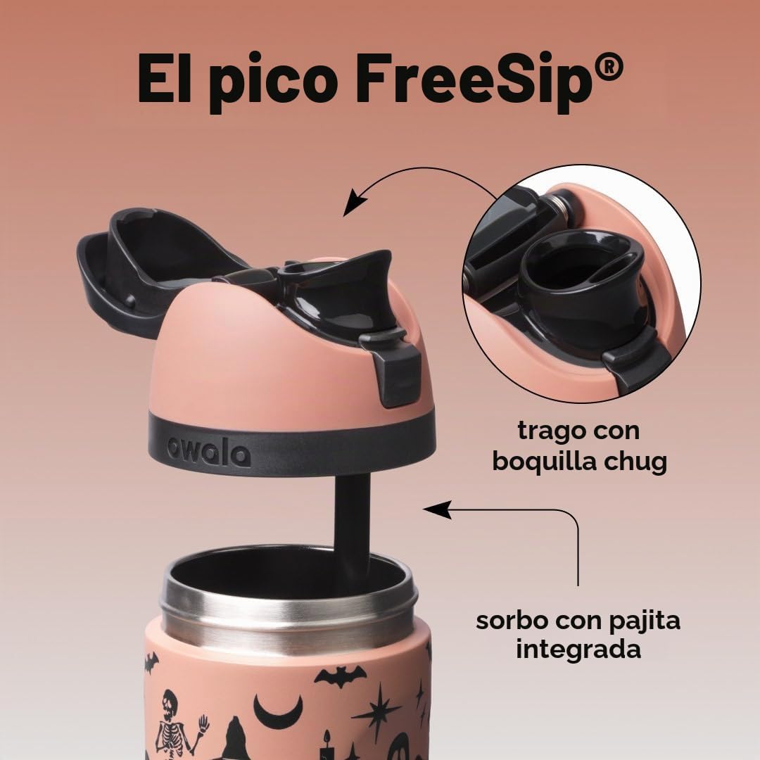 Owala FreeSip - Botella de agua de acero inoxidable de 24 oz Fright...