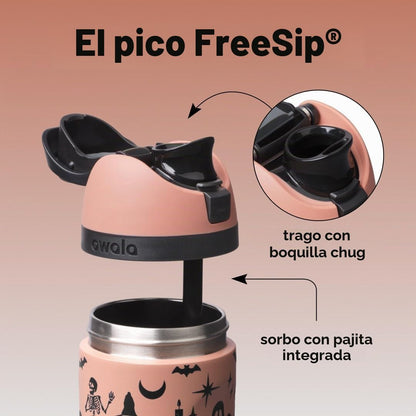 Owala FreeSip - Botella de agua de acero inoxidable de 24 oz Fright...